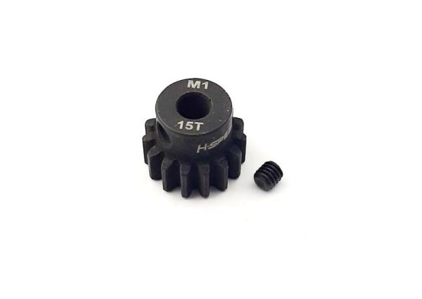 Stahlritzel 15 Zähne, Modul 1, Bohrung 5mm Welle H-SPEED